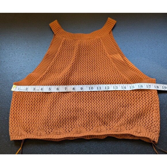 House Of Harlow 1960 Crop Top Brown Crochet Knit Boho Beachy Large NWOT - Picture 5 of 10